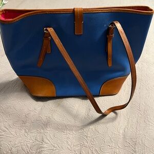 Stylish Blue and Tan Tote Bag